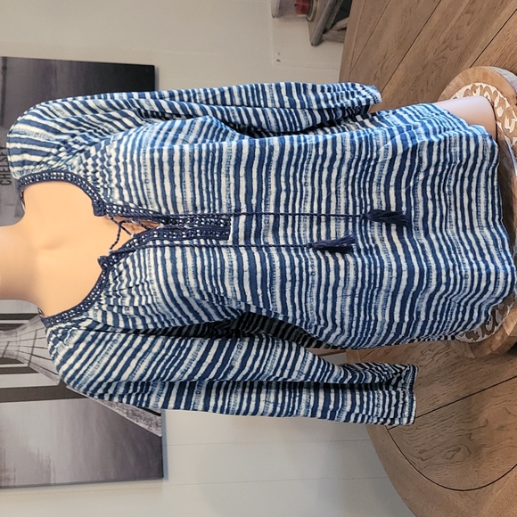 Chaps Tops - Chaps Tunic Style Top w/Tie at neck-line